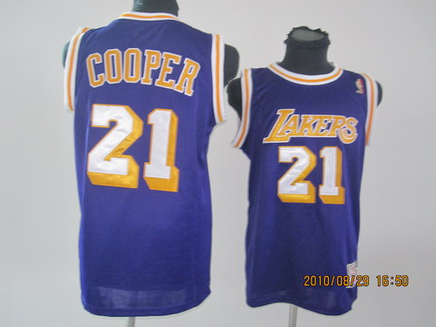 NBA Los Angeles Lakers 21 Michael Cooper Authentic Purple Throwback Jersey
